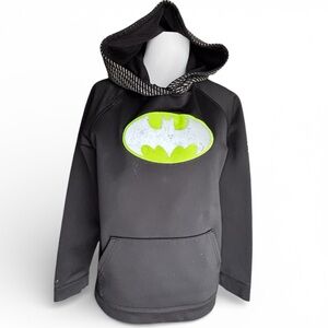 Batman Under Armour Hoodie Boys M 10 12 Super Hero Sweatshirt